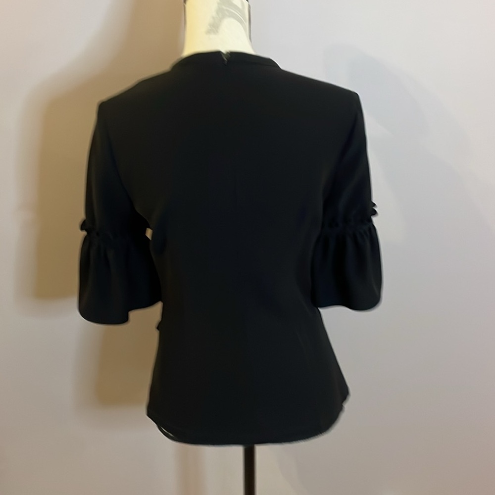 ✨ Yigal Azrouël Black Asymmetrical Peplum Top – NWT - Picture 2 of 8